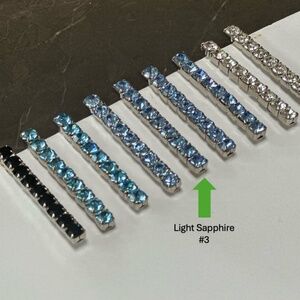 Danny Pollak Light Sapphire Swarovski Crystal Bobby Pin (#3) - approx. 2.5 in.